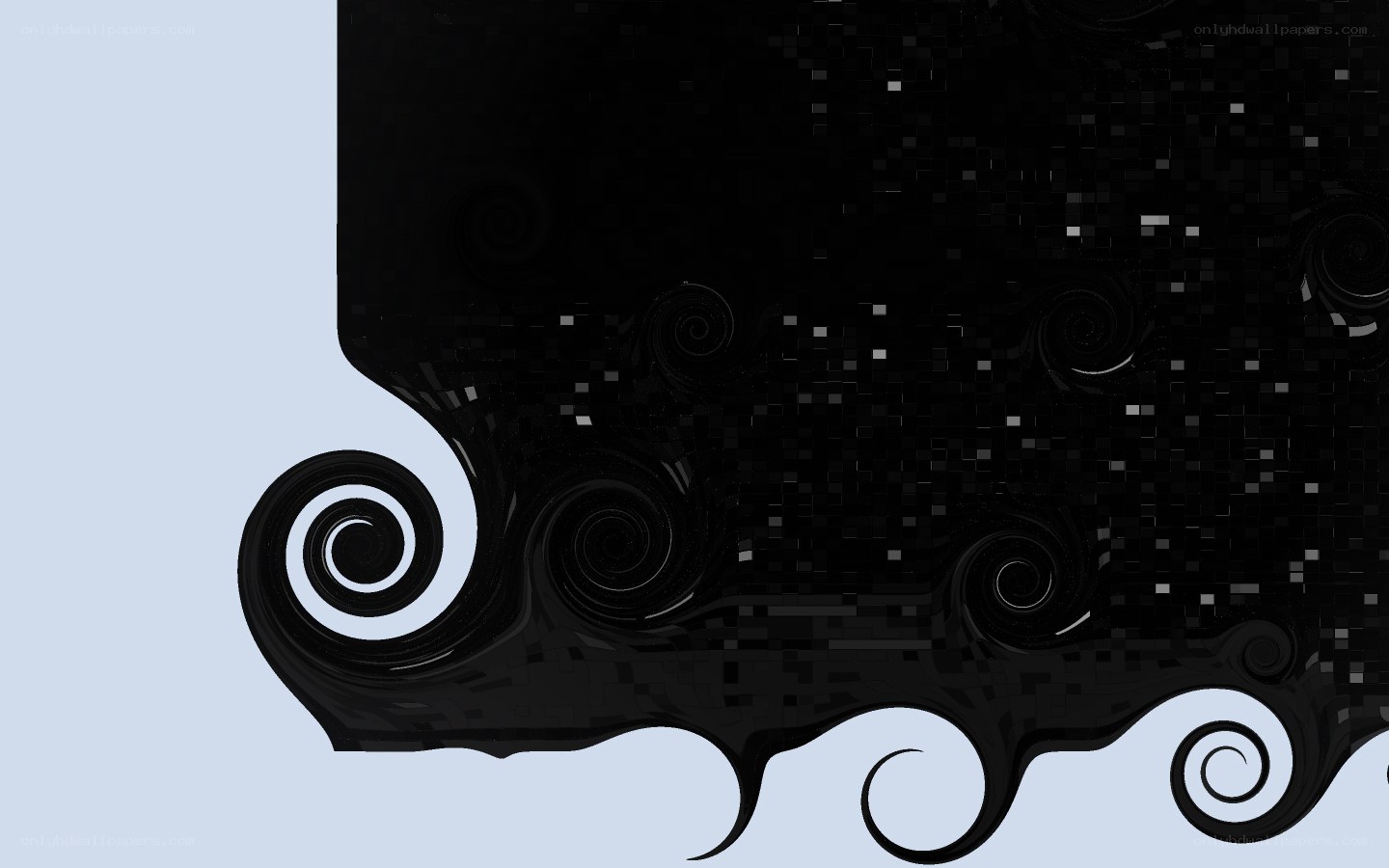 abstract black and white swirls