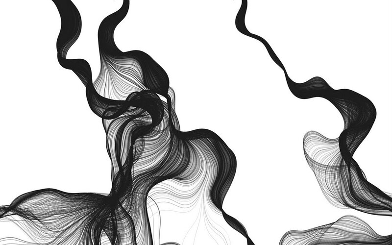 Abstract black and white swirls