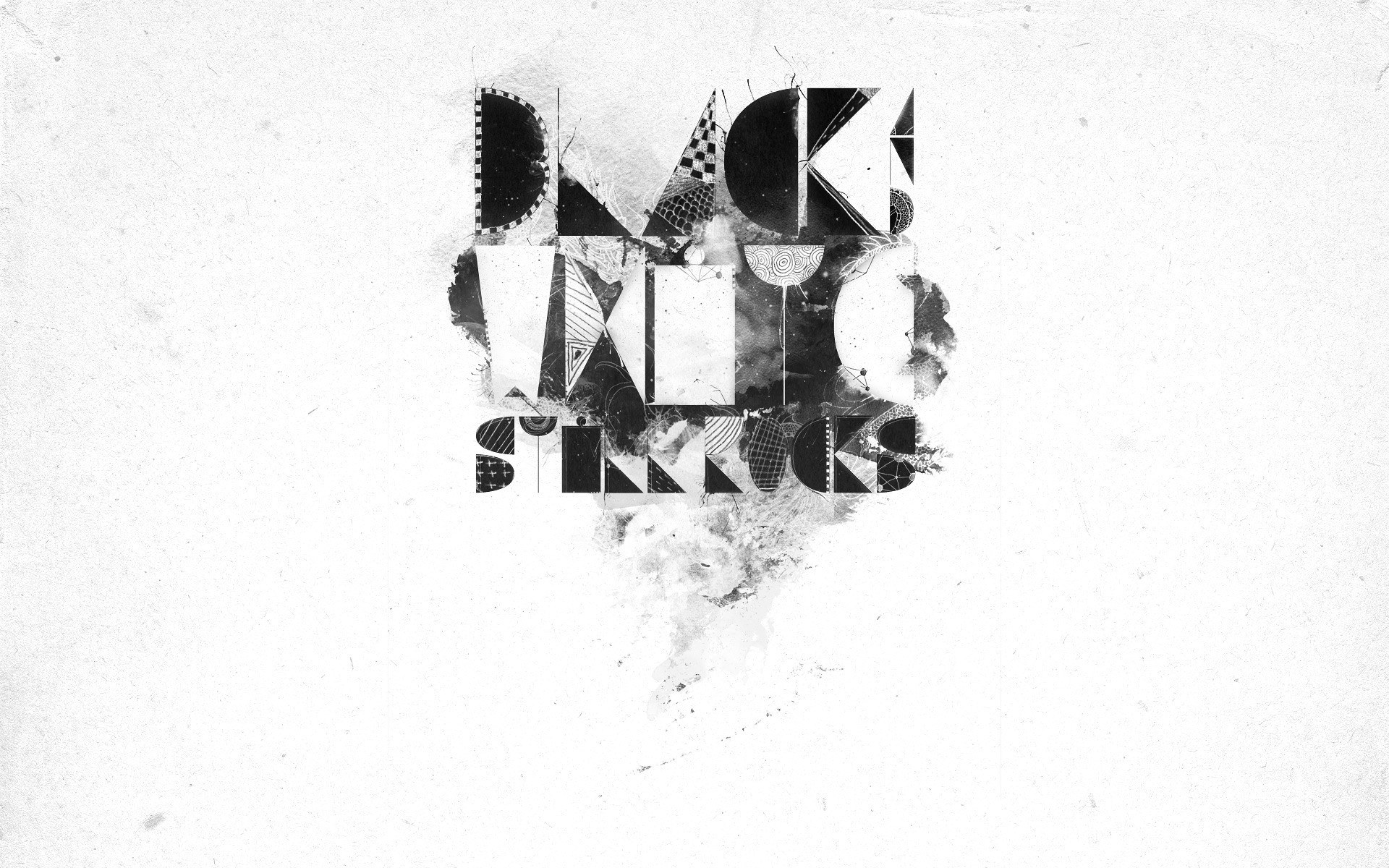 abstract black and white text art