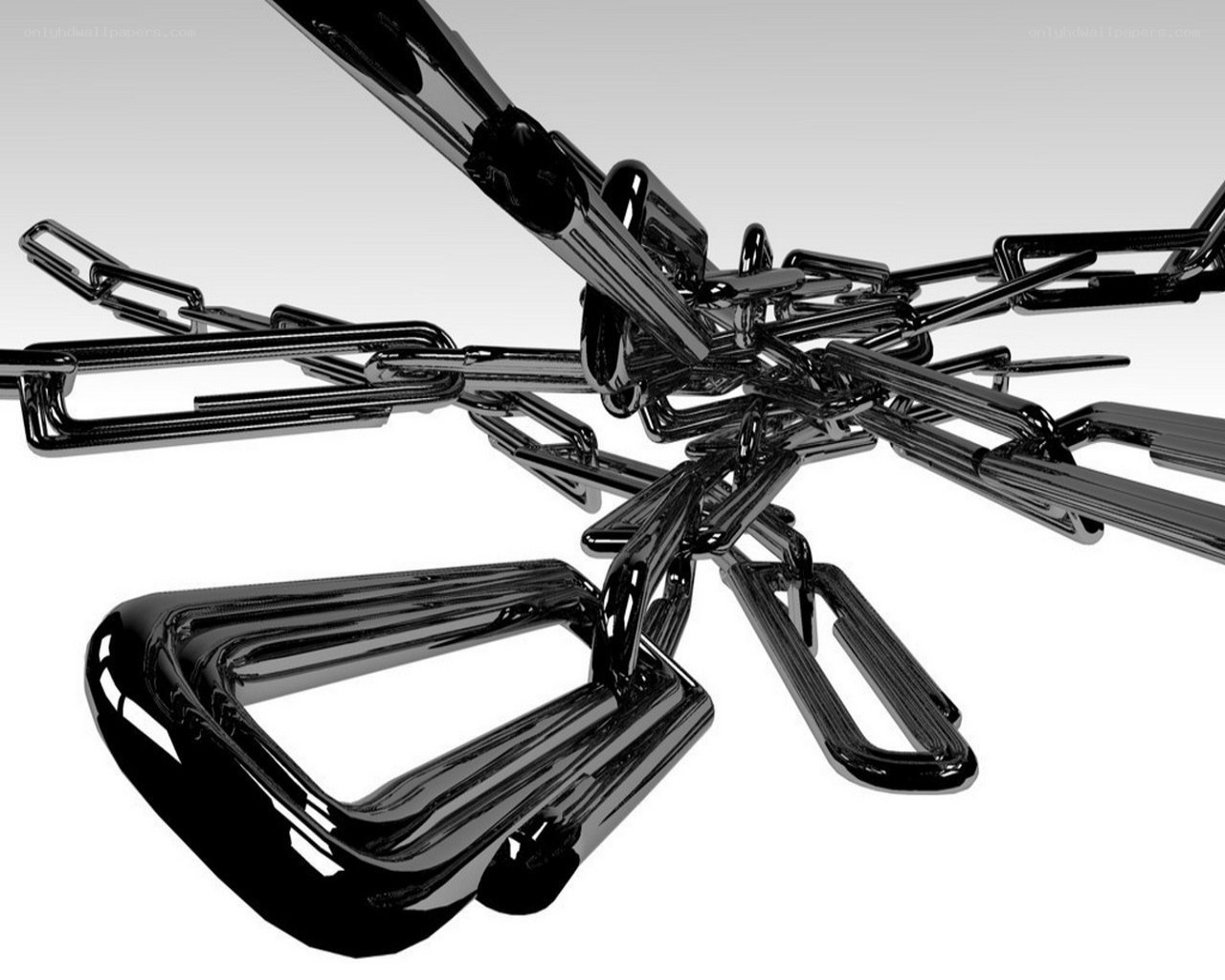 abstract black chain sculpture