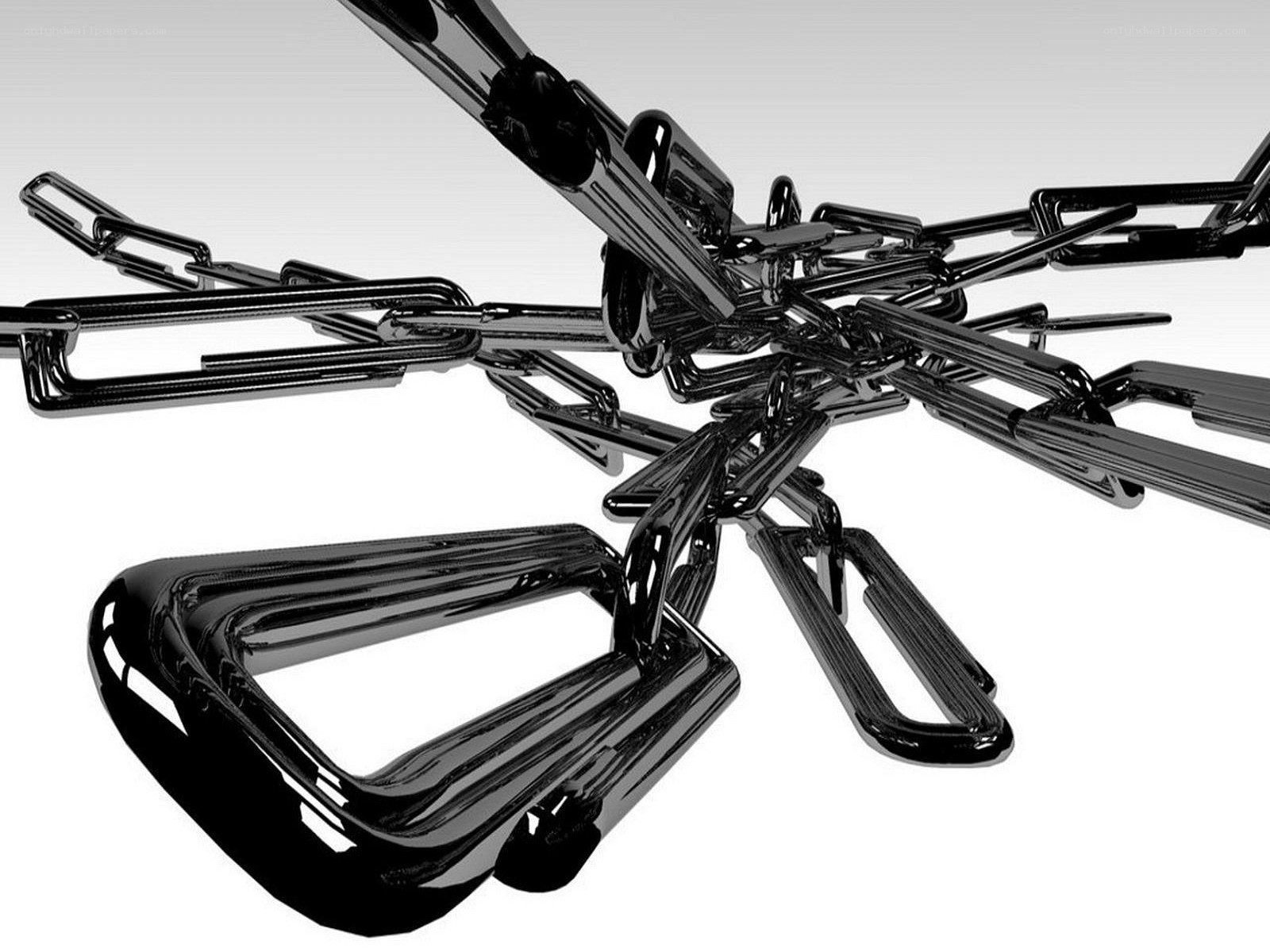 abstract black chain sculpture
