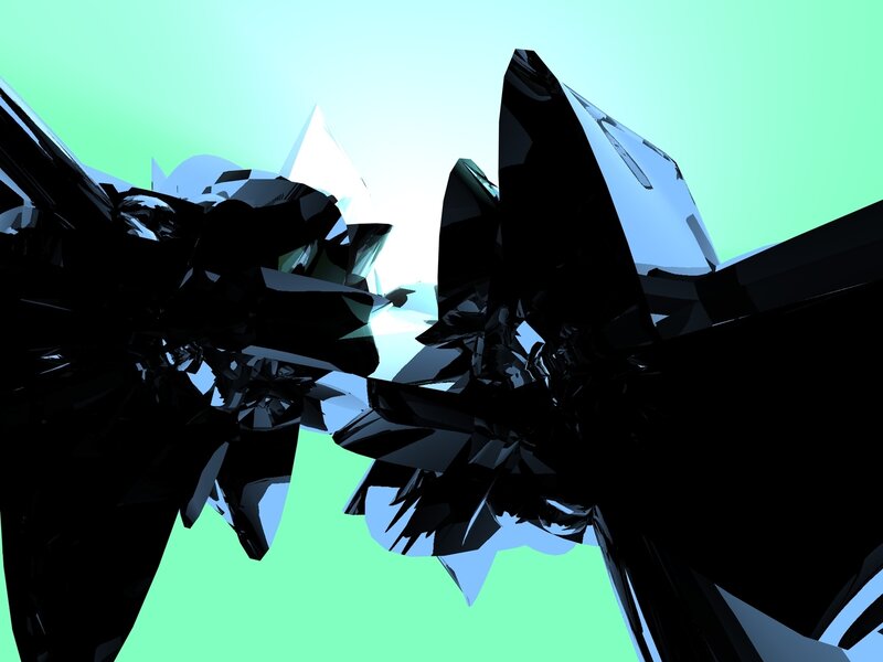 abstract black crystal formation