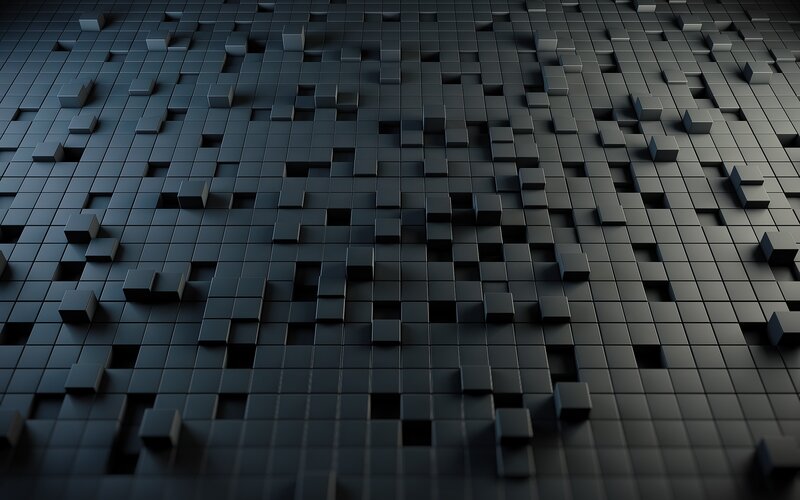 abstract black cube grid