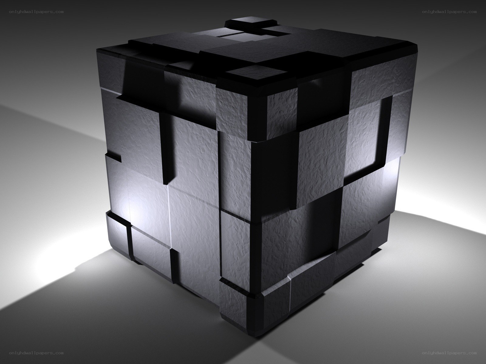 abstract black cube sculpture