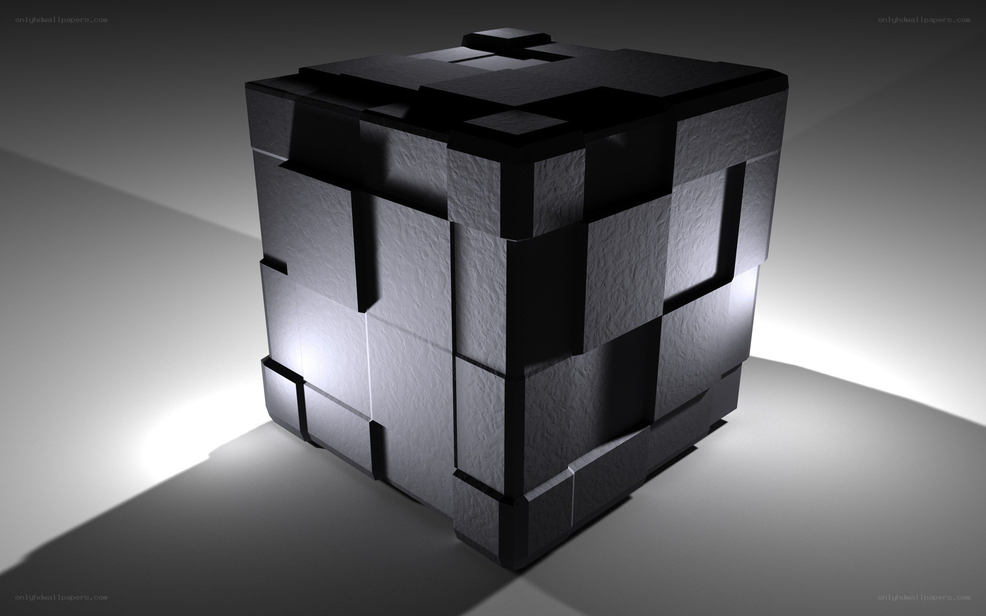 abstract black cube sculpture