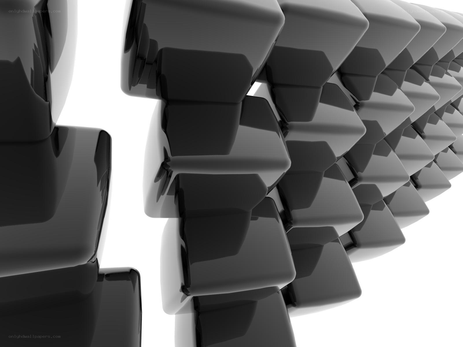 Abstract black cubes in formation