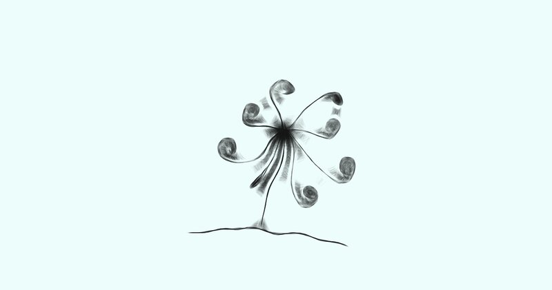 Abstract Black Flower