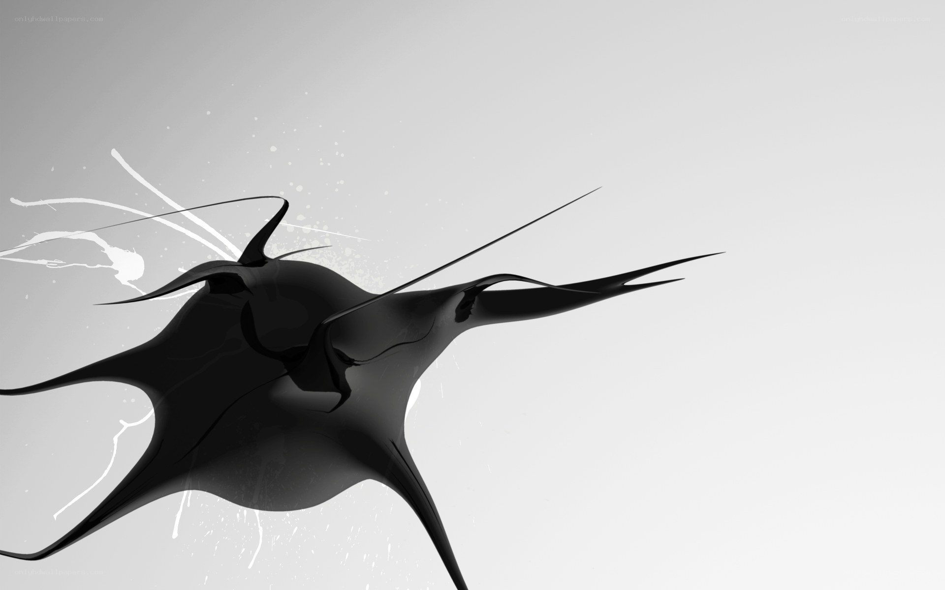 abstract black fluid form