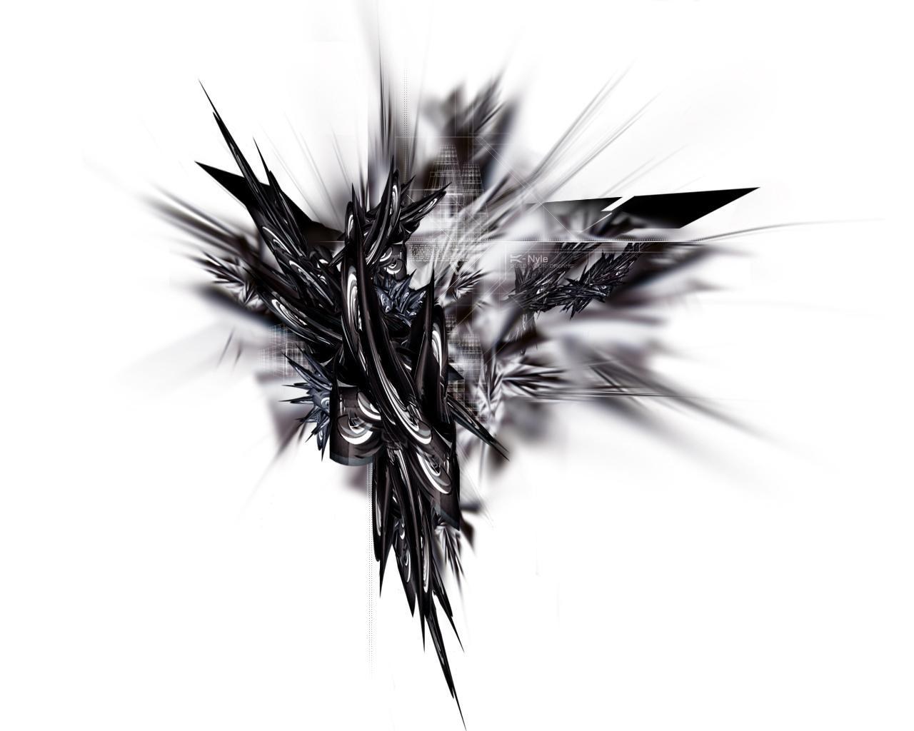 abstract black fractal design