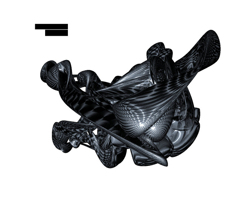abstract black fractal sculpture