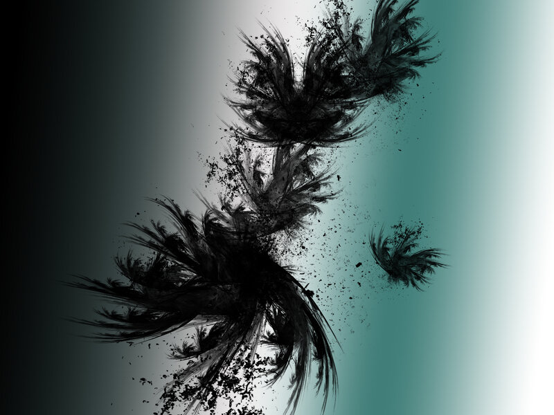 abstract black ink splatter
