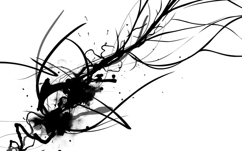 abstract black ink splatter