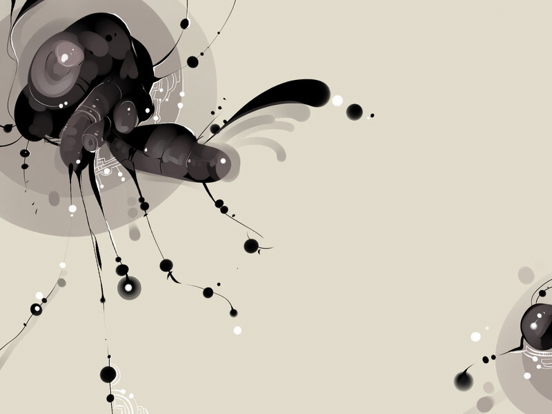 Abstract Black Ink Splatters