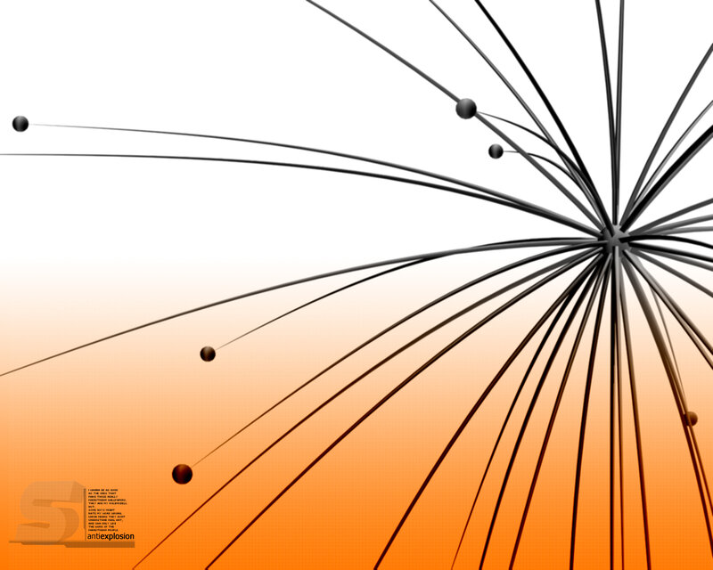 Abstract black lines on orange