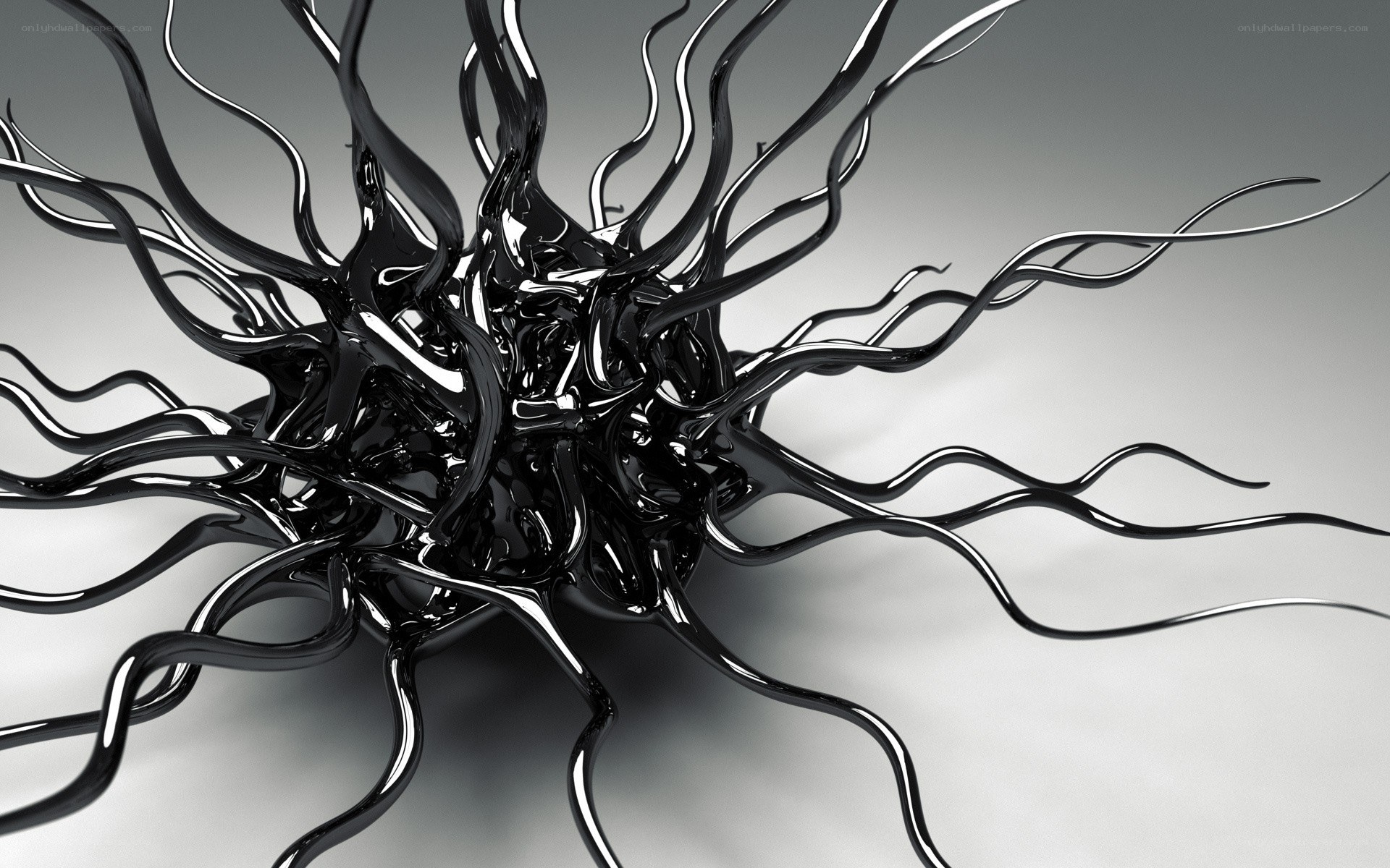 Abstract black liquid sculpture