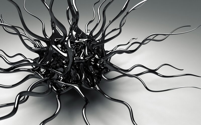 Abstract black liquid sculpture