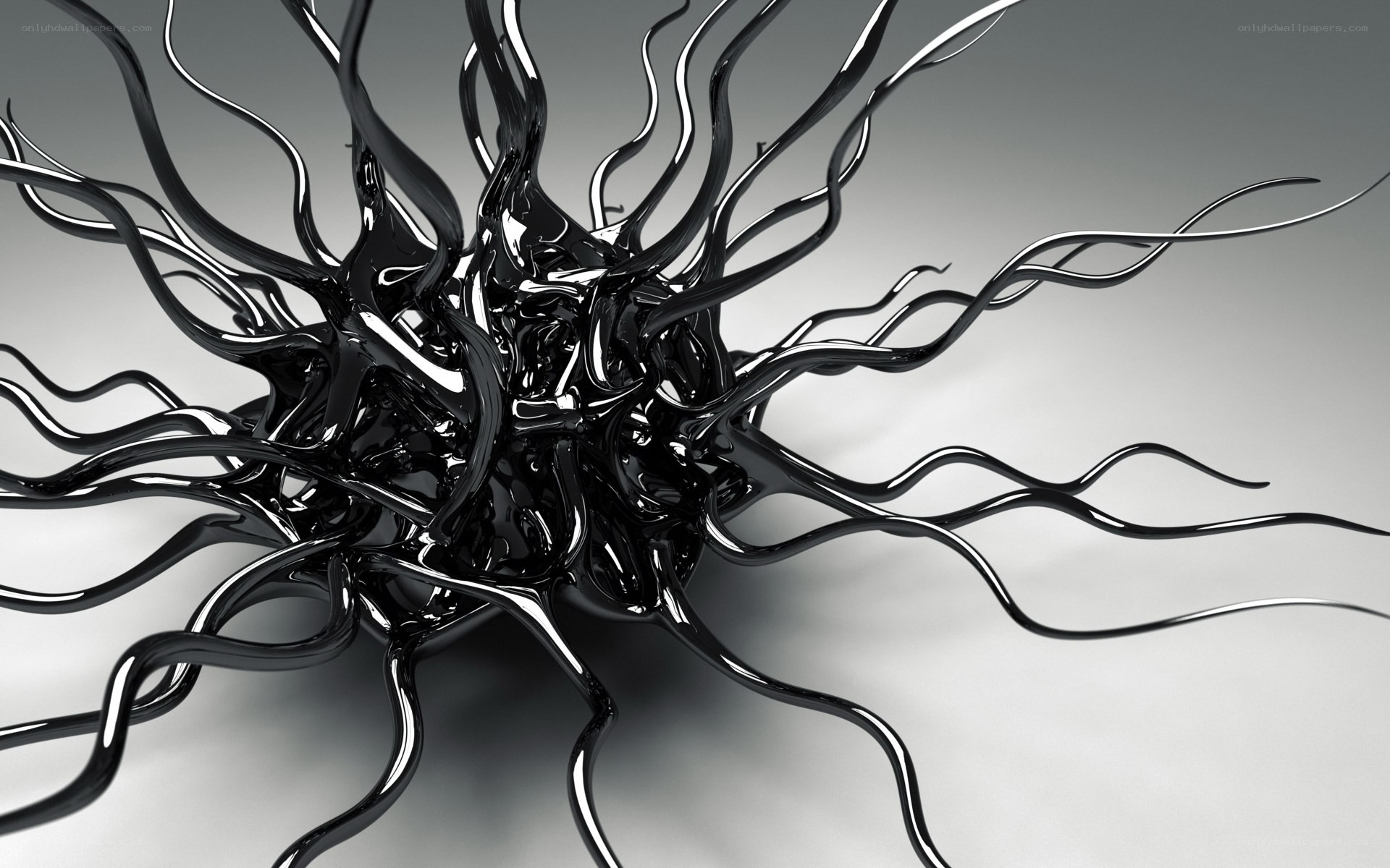 Abstract black liquid sculpture