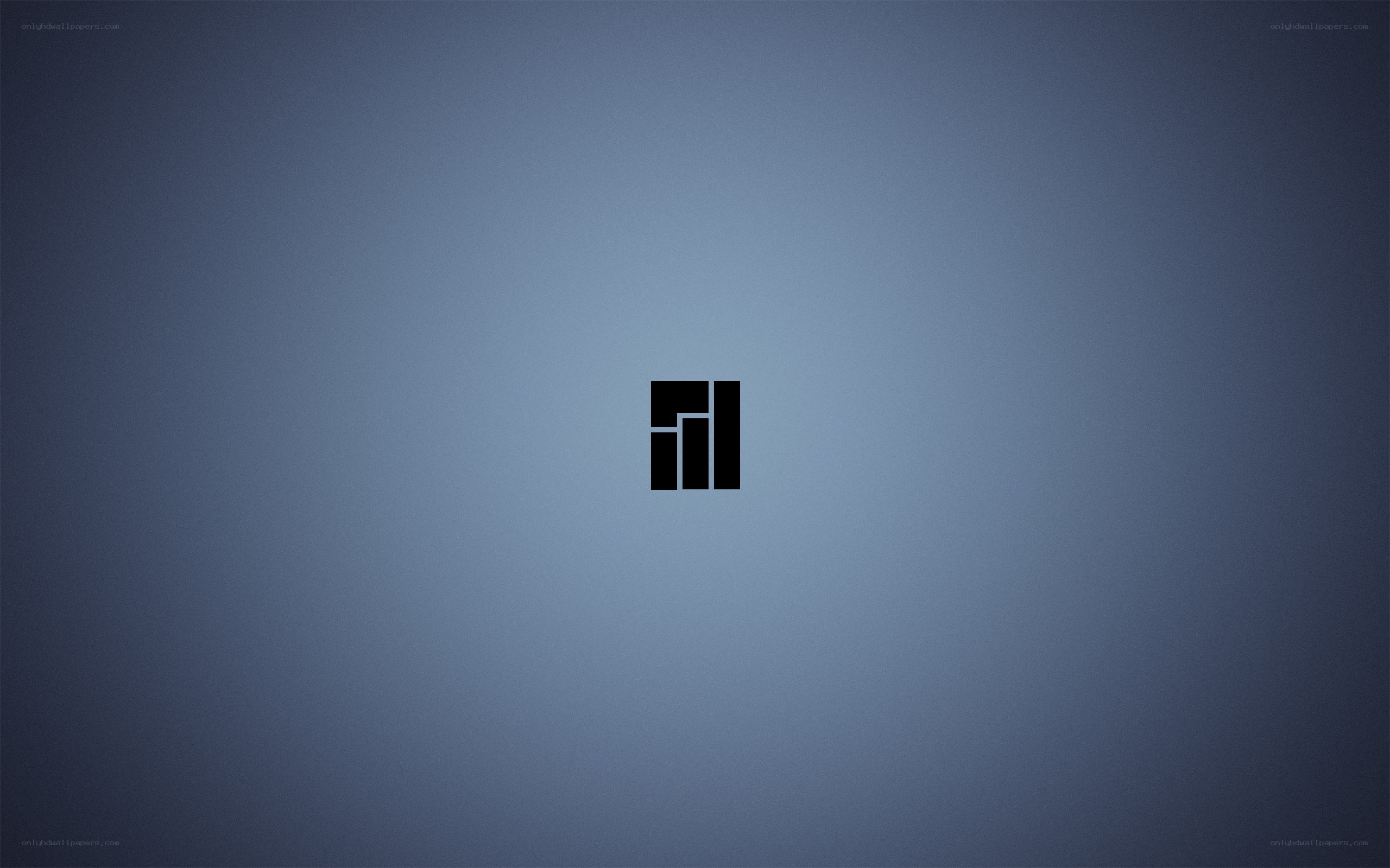 abstract black logo on blue