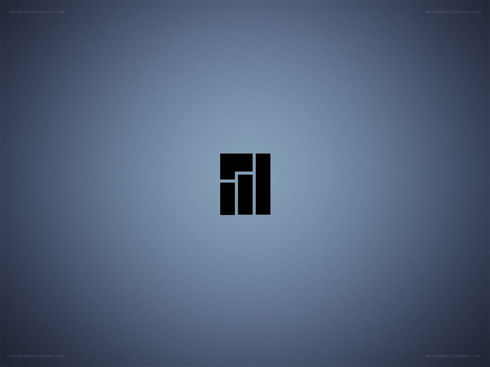 abstract black logo on blue