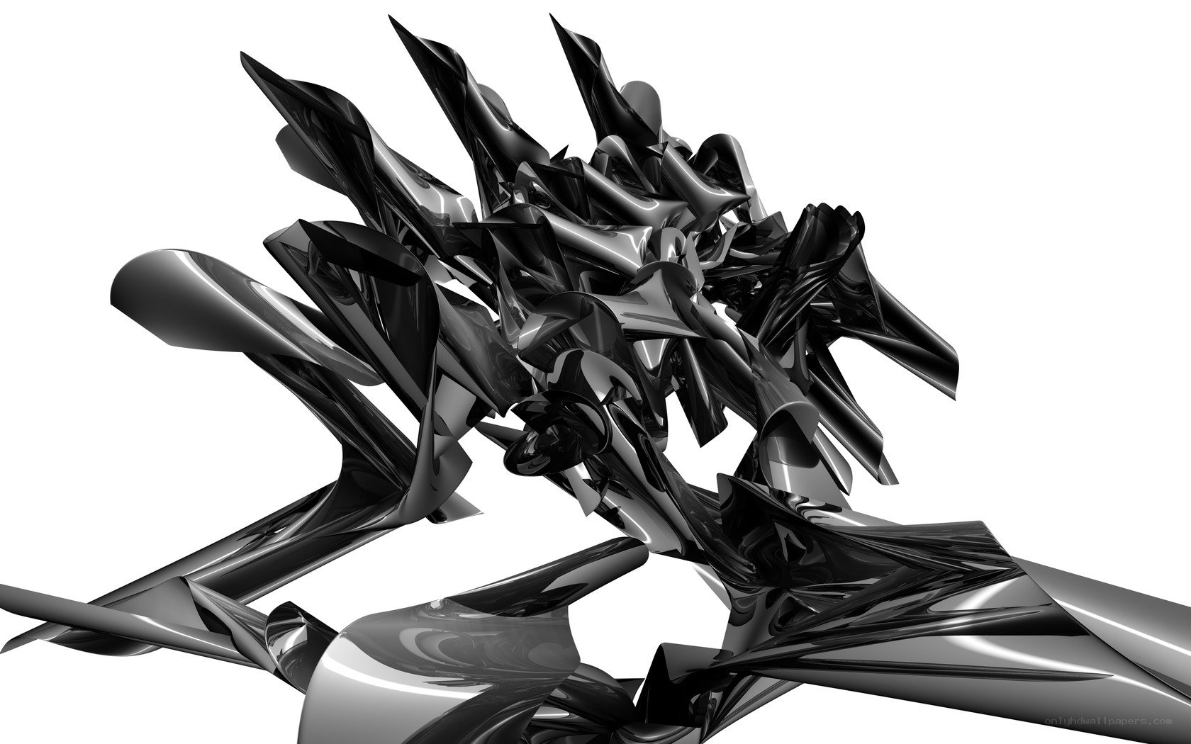 abstract black metallic sculpture