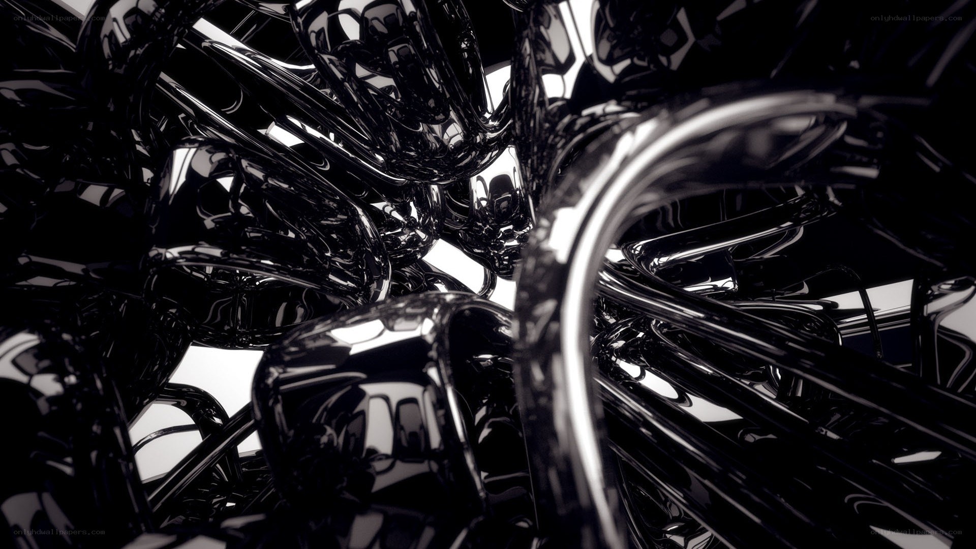 abstract black metallic sculpture