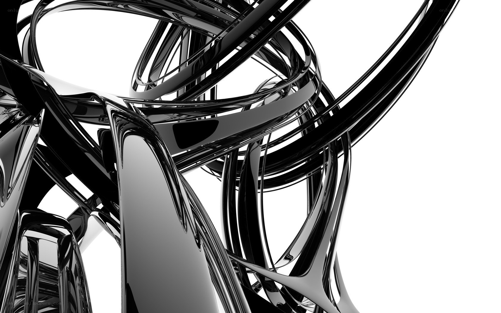 Abstract black metallic sculpture