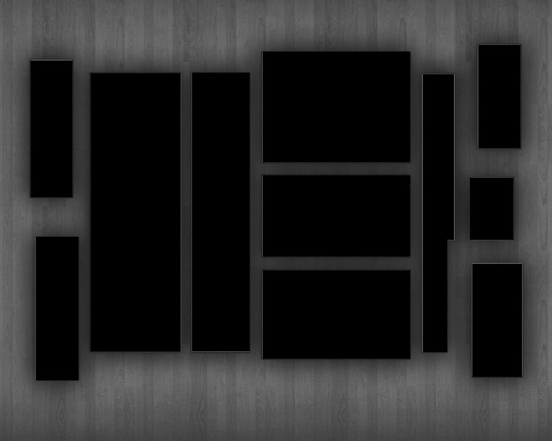 abstract black rectangles on wood