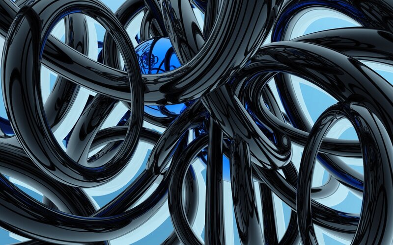 Abstract black ring sculpture