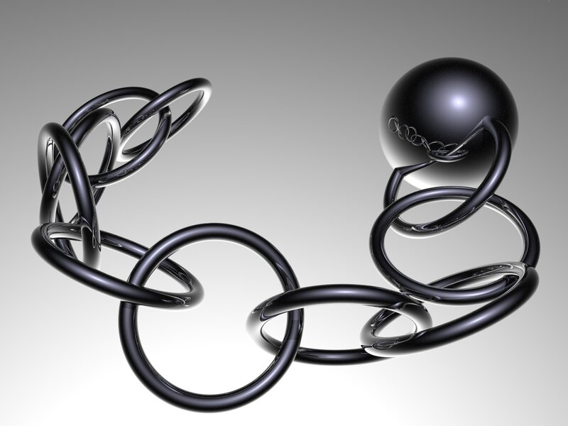 abstract black ring sculpture