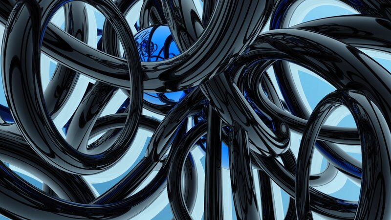 Abstract black ring sculpture