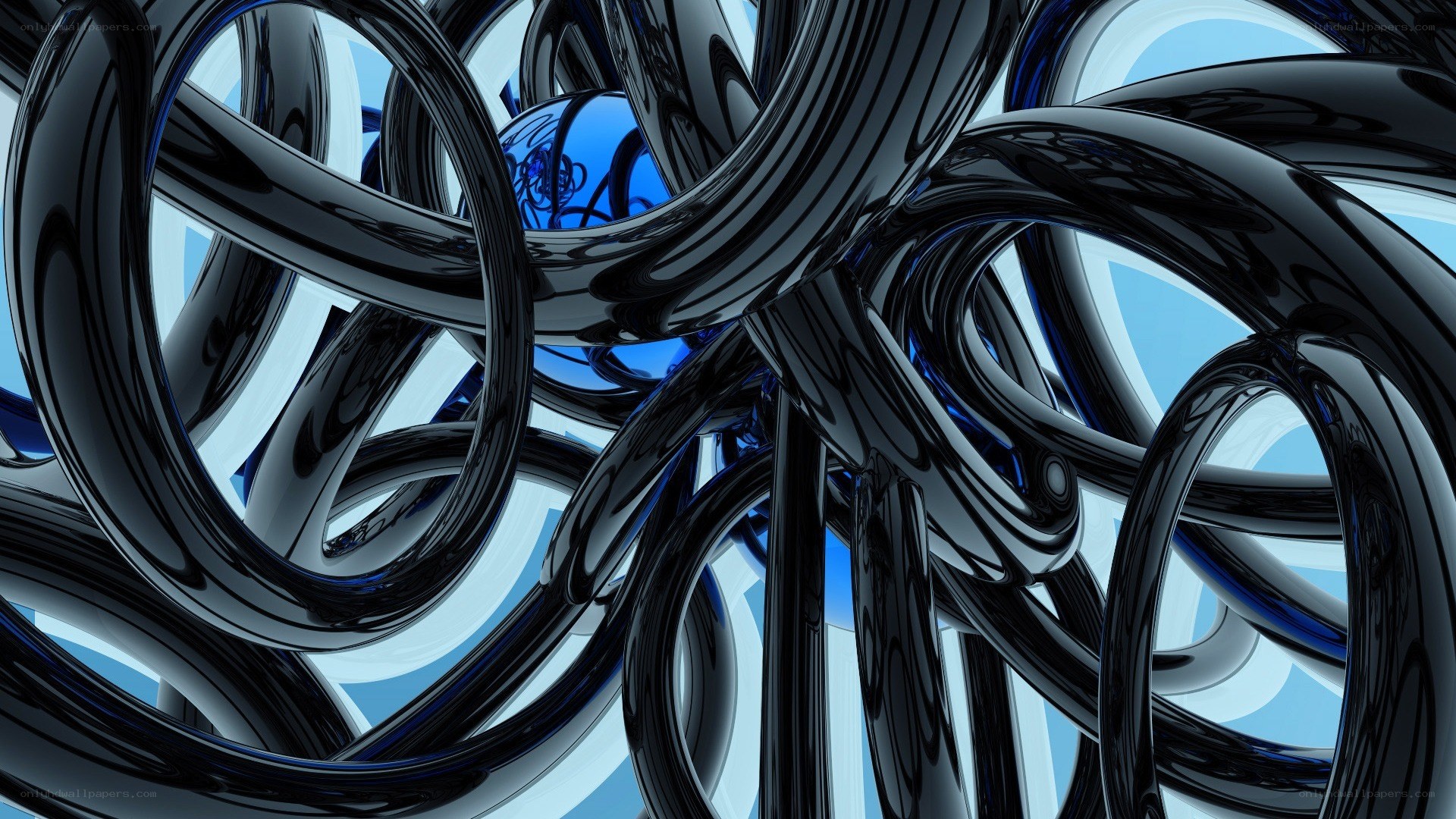 Abstract black ring sculpture