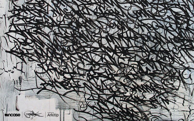 abstract black scribble art