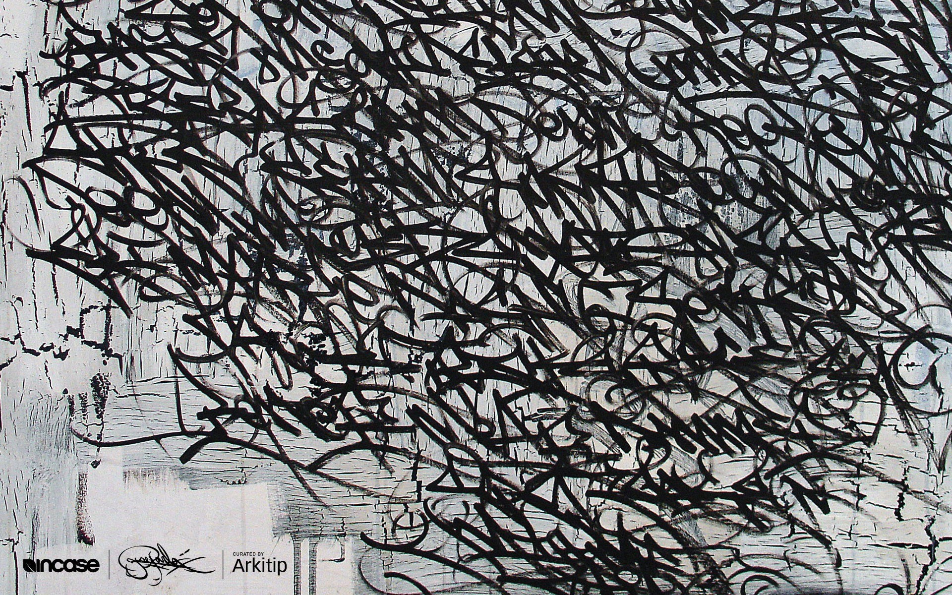 abstract black scribble art