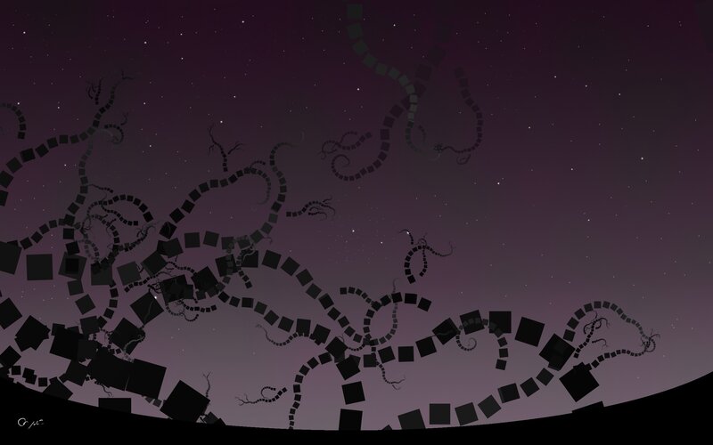 Abstract Black Shapes — Purple