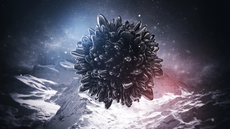 abstract black sphere in space