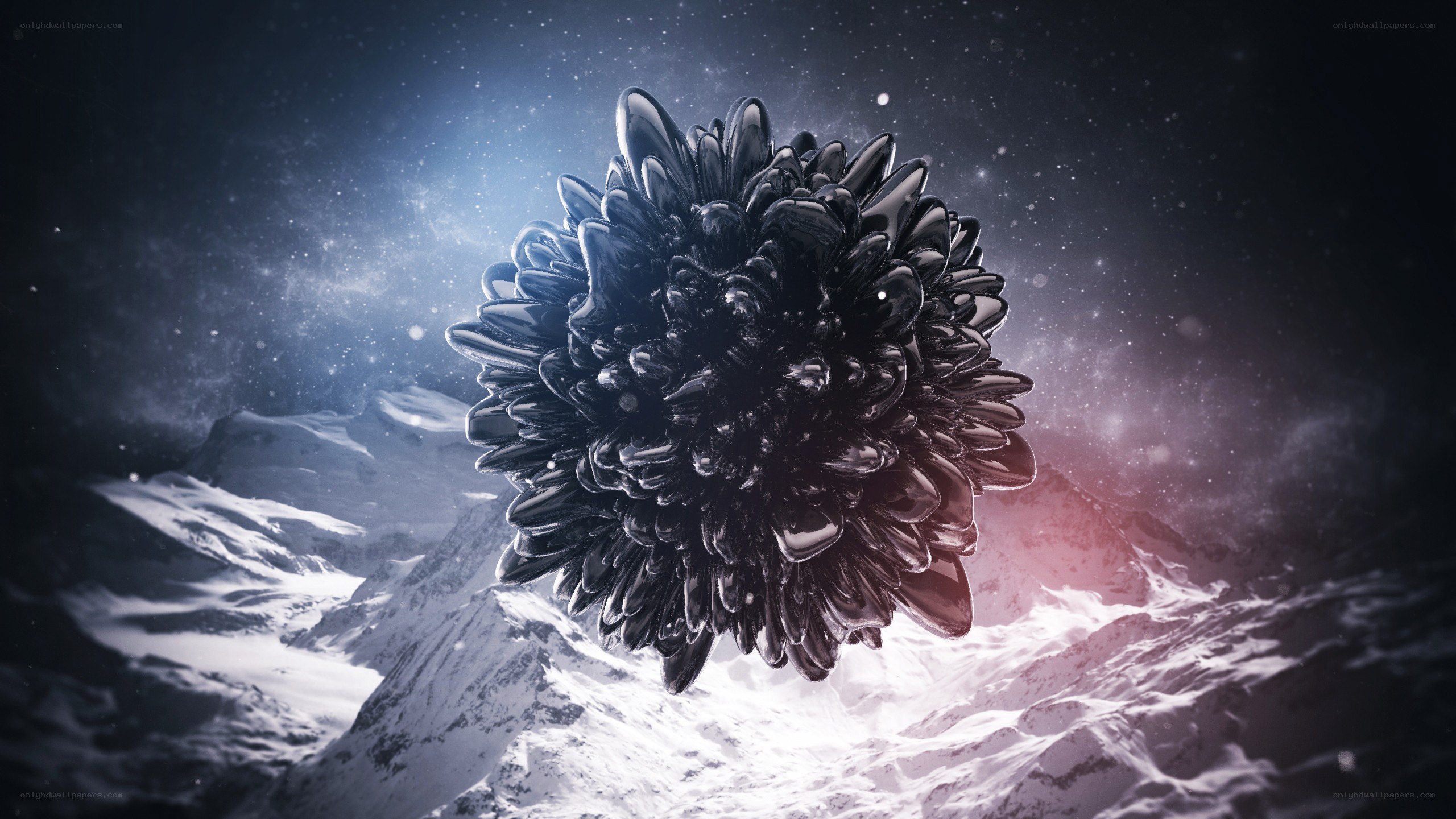 abstract black sphere in space