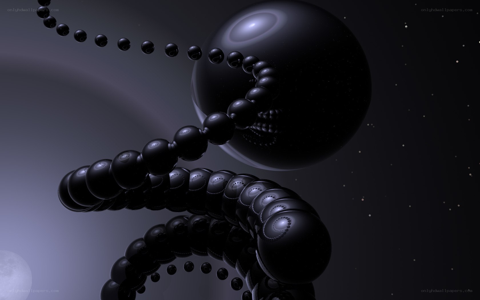 Abstract black sphere sculpture