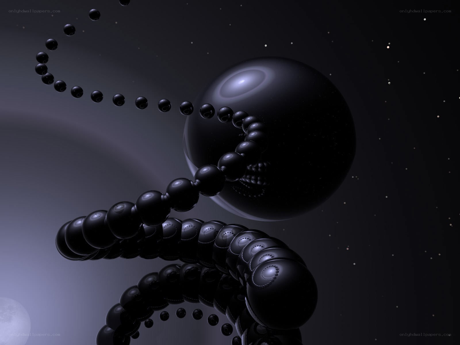 Abstract black sphere sculpture