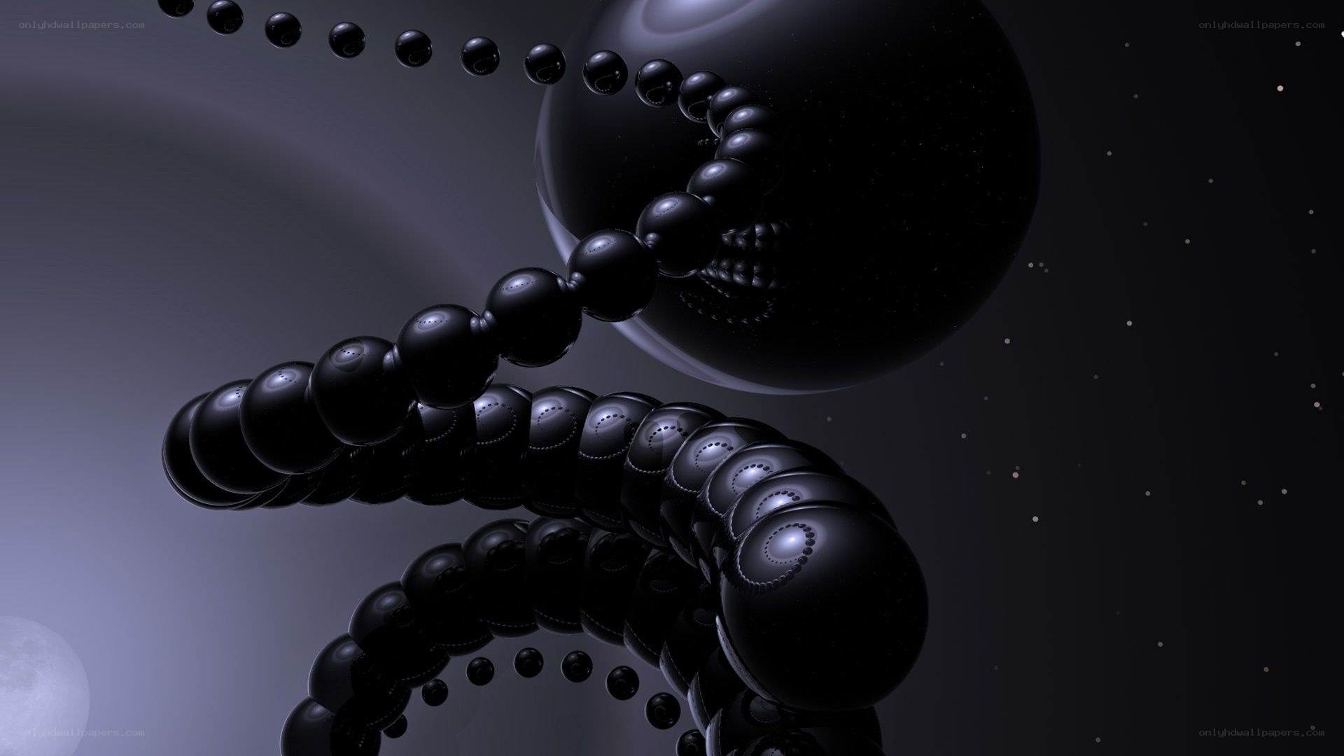 Abstract black sphere sculpture