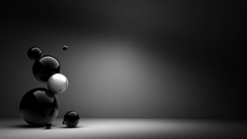 abstract black spheres on gray
