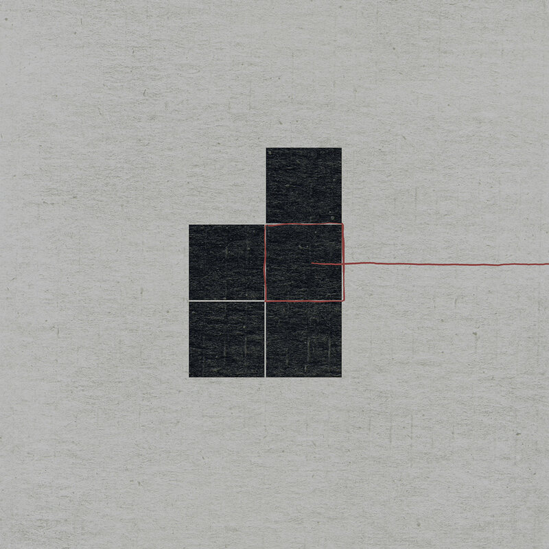 abstract black squares on gray