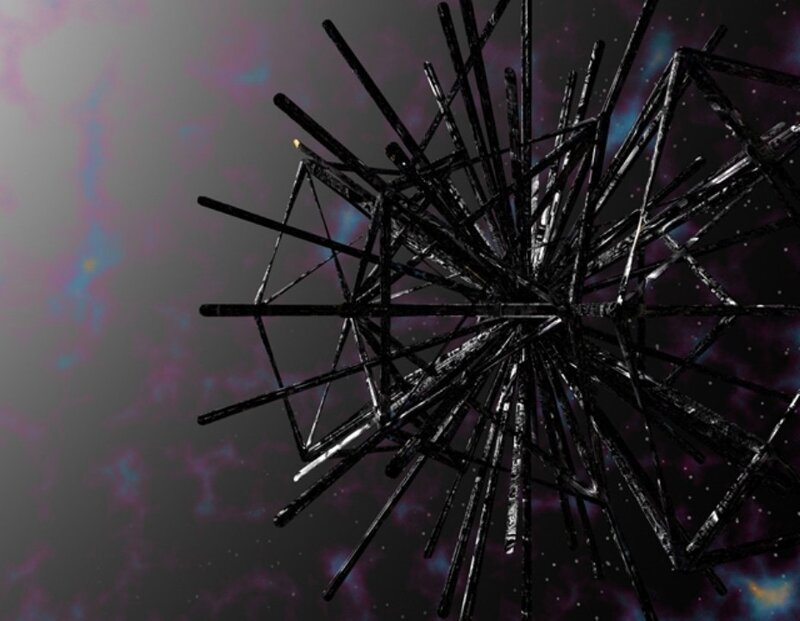 abstract black structure in space