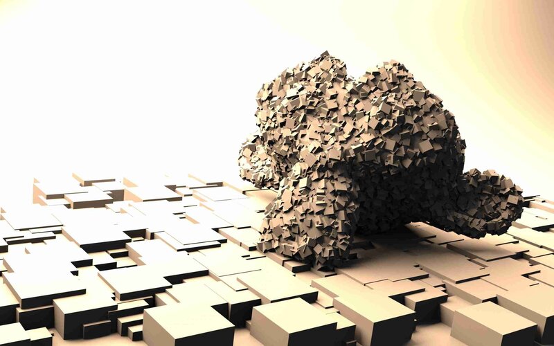 abstract block sculpture