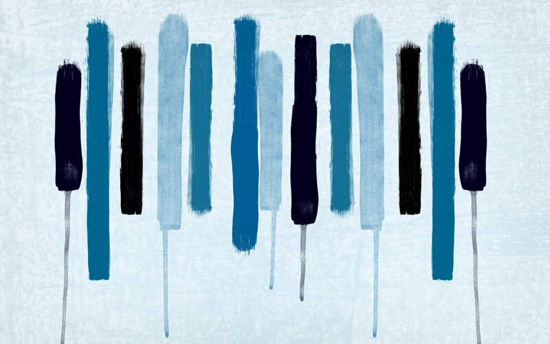 abstract blue and black brush strokes