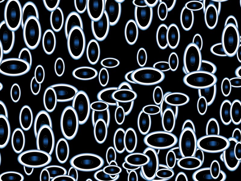 abstract blue and black circles