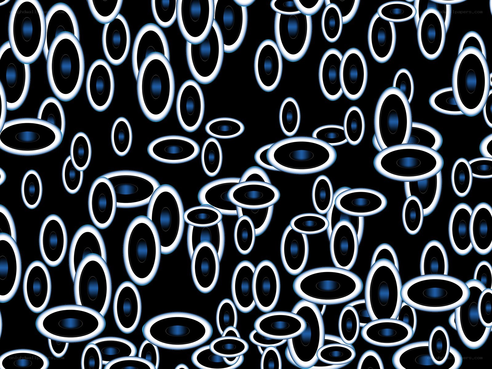 abstract blue and black circles