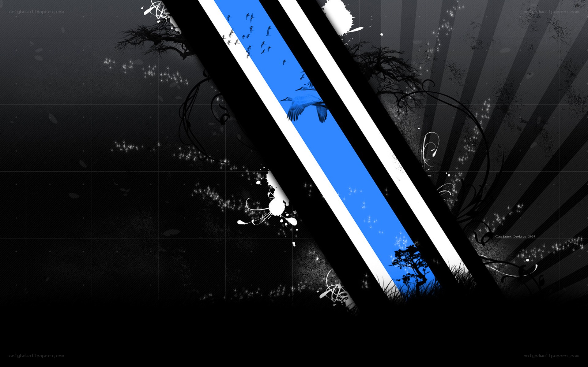 abstract blue and black design