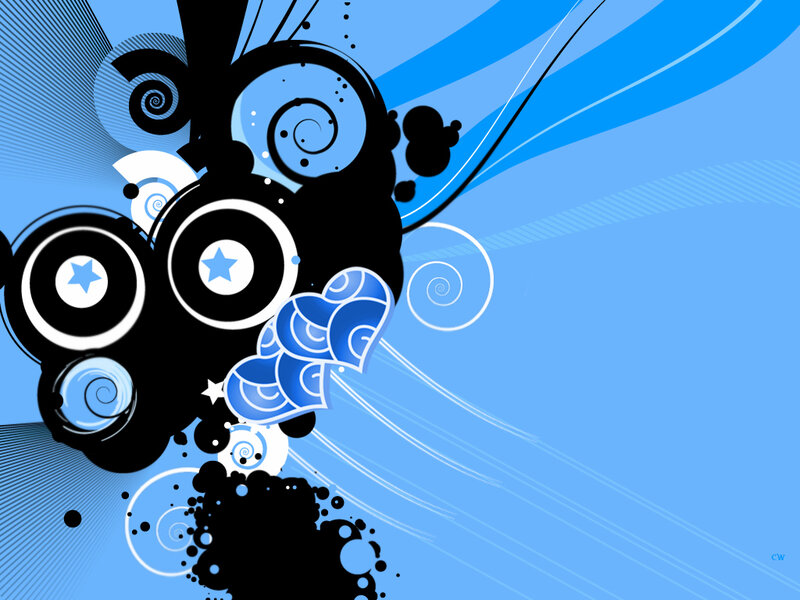 Abstract Blue and Black Design — Dynamic, Digital Art