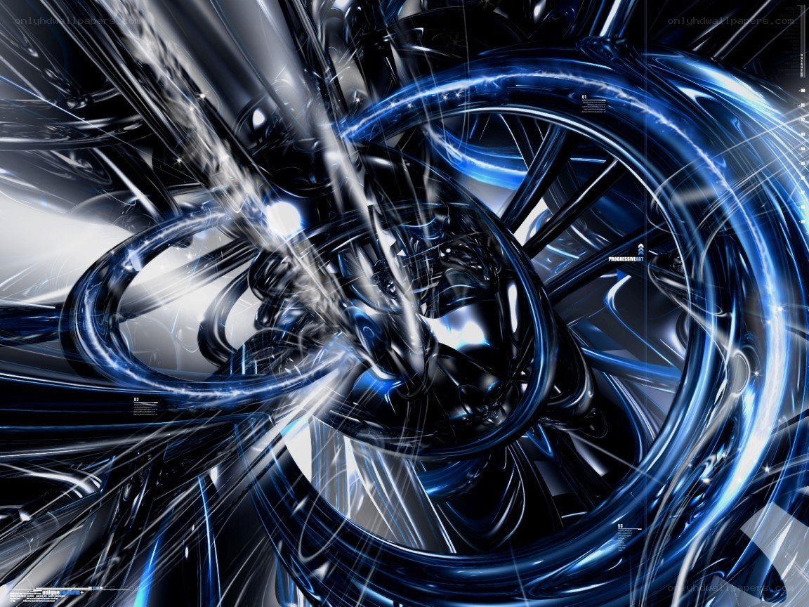 Abstract blue and black digital art
