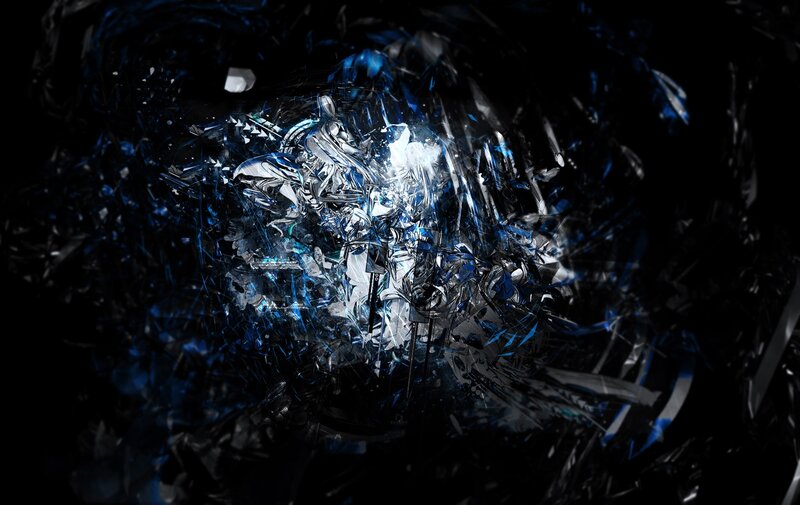 abstract blue and black explosion